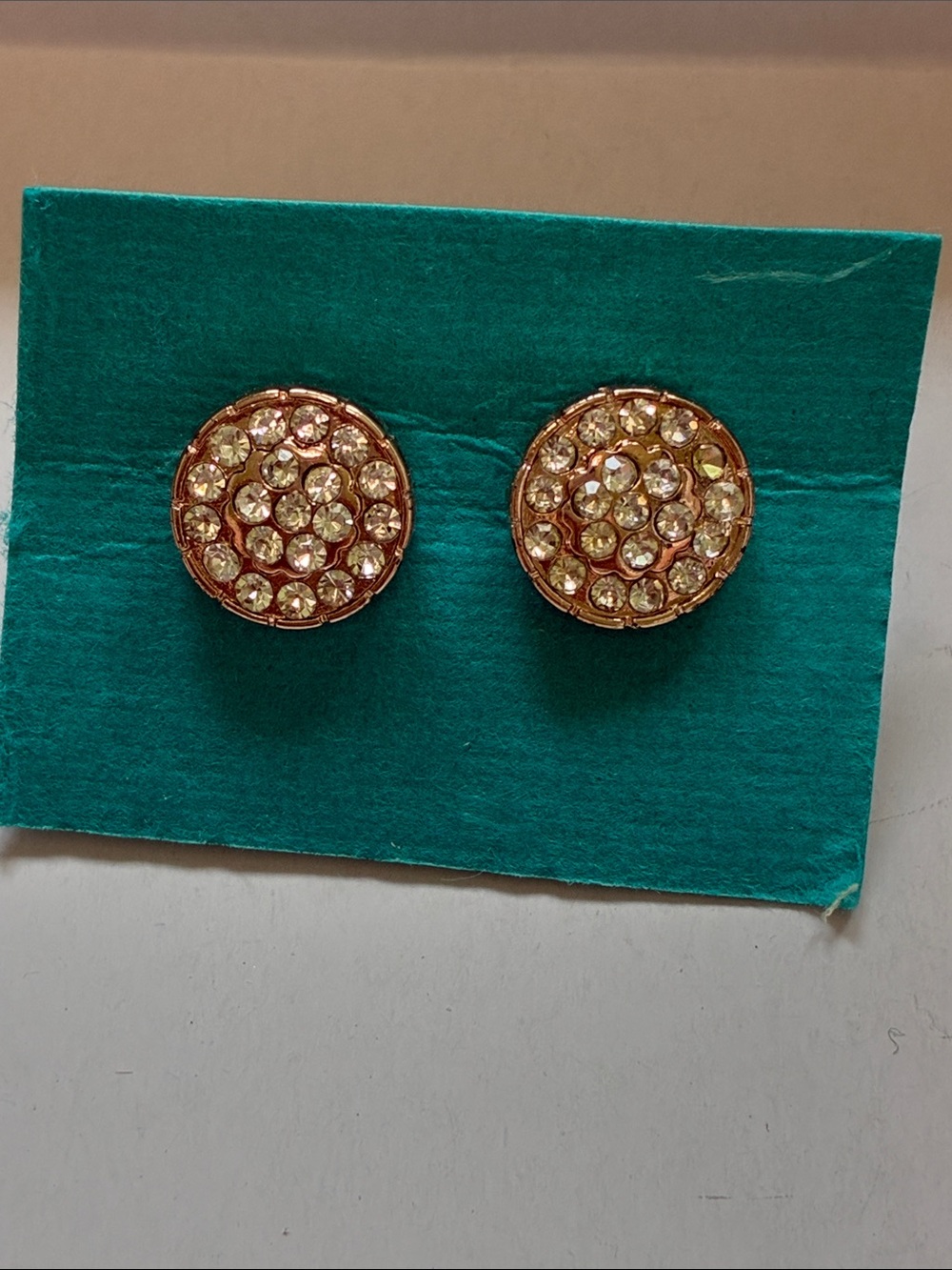 Sparkling Round Crystal Stud Earrings in Gold